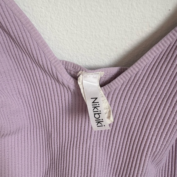 Lilac Ribbed Crop Top - Picture 2 of 3